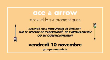 le titre de l'événement sur fond orange pâle